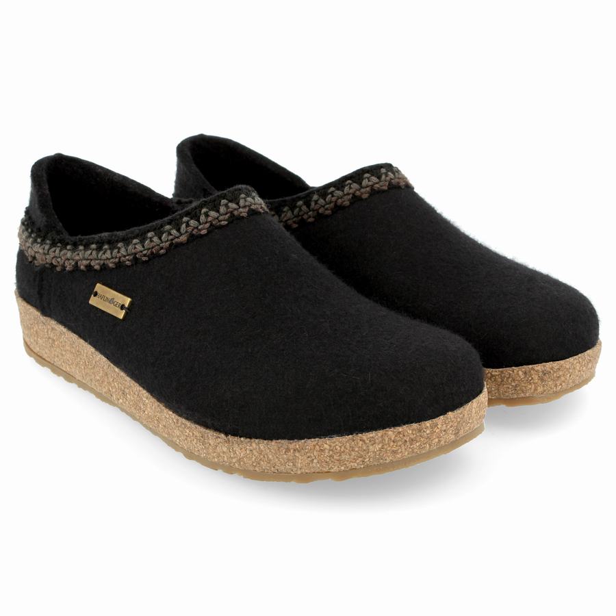 Clogsy Haflinger Gzh Zigzag Damske Čierne | XVT5424FY